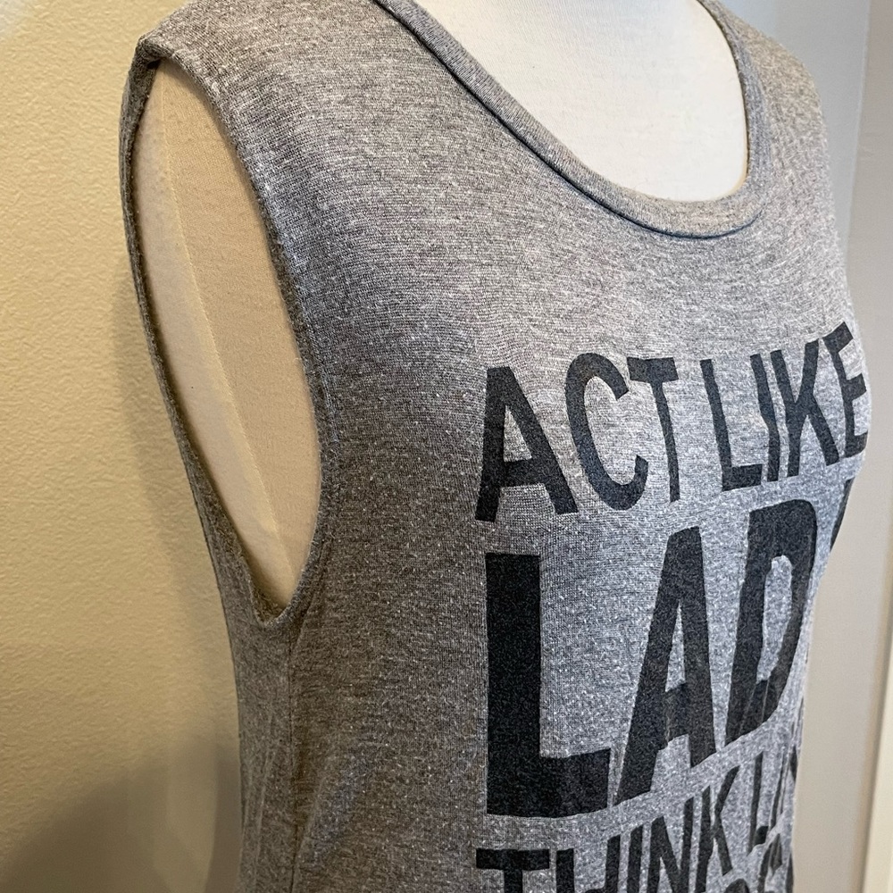 Grey tank top - Act like a lady think like a boss